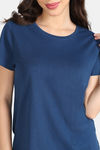 Zivame Indigo Wild Knit Poly Pyjama Set - Moonlight Ocean — thumbnail 5